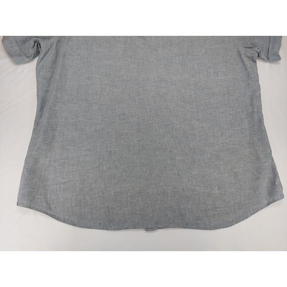 Banana Republic Shirt Mens XL Blue-Gray Linen Blend Button Up Preppy Collared - Picture 12 of 12
